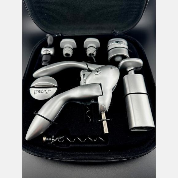 Houdini Zip Kit 8-Piece Wine Bottle Opener Set Open Box Never Used With Case - Picture 4 of 7